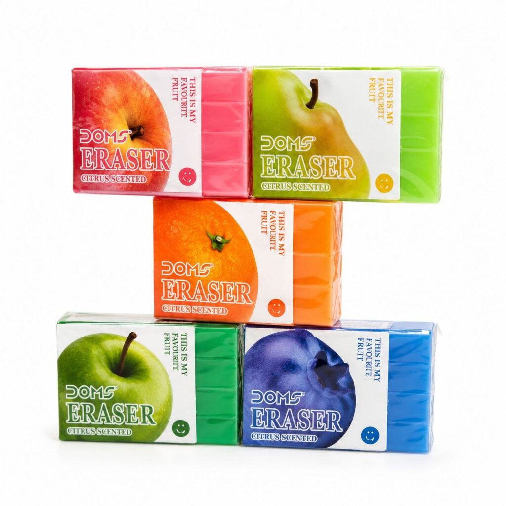 پاک‌کن میوه‌ای معطر دامس Doms مدل Citrus Scented با طرح میوه و رنگ‌بندی متنوع